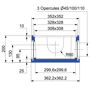 Thebault Boîte Pluviale Éco En Béton Avec 3 Opercules – 30×30 CM vente en ligne pas cher 9