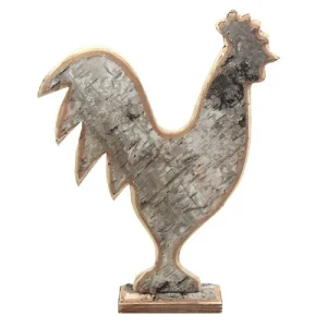 site en ligne Naturosphère Coq Décoratif Sur Socle En Bois De Bouleau. 7