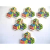 La Boutique D’Isacrea LOT 6 APPLIQUES EN BOIS Motif : Cube Bébé Multicolore 30*29mm officiel 5