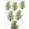 La Boutique D’Isacrea LOT 6 APPLIQUES EN BOIS Motif : Perroquet Vert/bleu/jaun 32*19mm REMISE allant 13