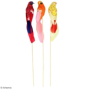 Satisfait ou Remboursé Artemio Oiseaux Colorés Décoratifs à Piquer – Plumes – Petites Perruches – 3 Pcs 6