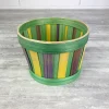 meilleure qualité Artif Panier Rond Coloré En Bambou, Dim. 15 X 10,8 Cm, Chasse Aux Oeufs 5