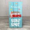 en ligne Faye Panneau En MDF, Fond Turquoise, Surf Spot Atlantic, 20 X 40 X 1 Cm, Van Hawaïen, Décoration Maritime 7