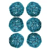 Doge Sachet De 6 Boules En Rotin Turquoise, Diamètre 6 Cm l'unique style 13
